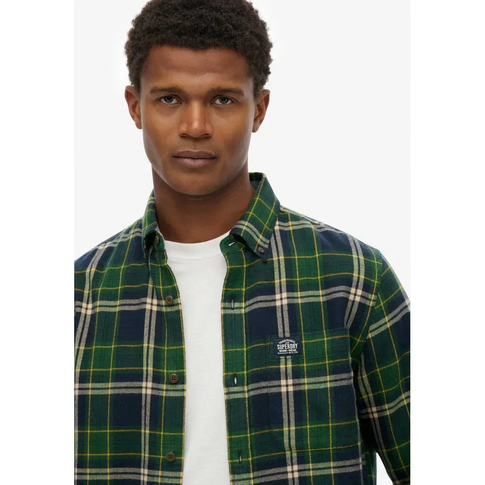 Рубашка с длинным рукавом M4011047A Superdry, зеленый — фото 4