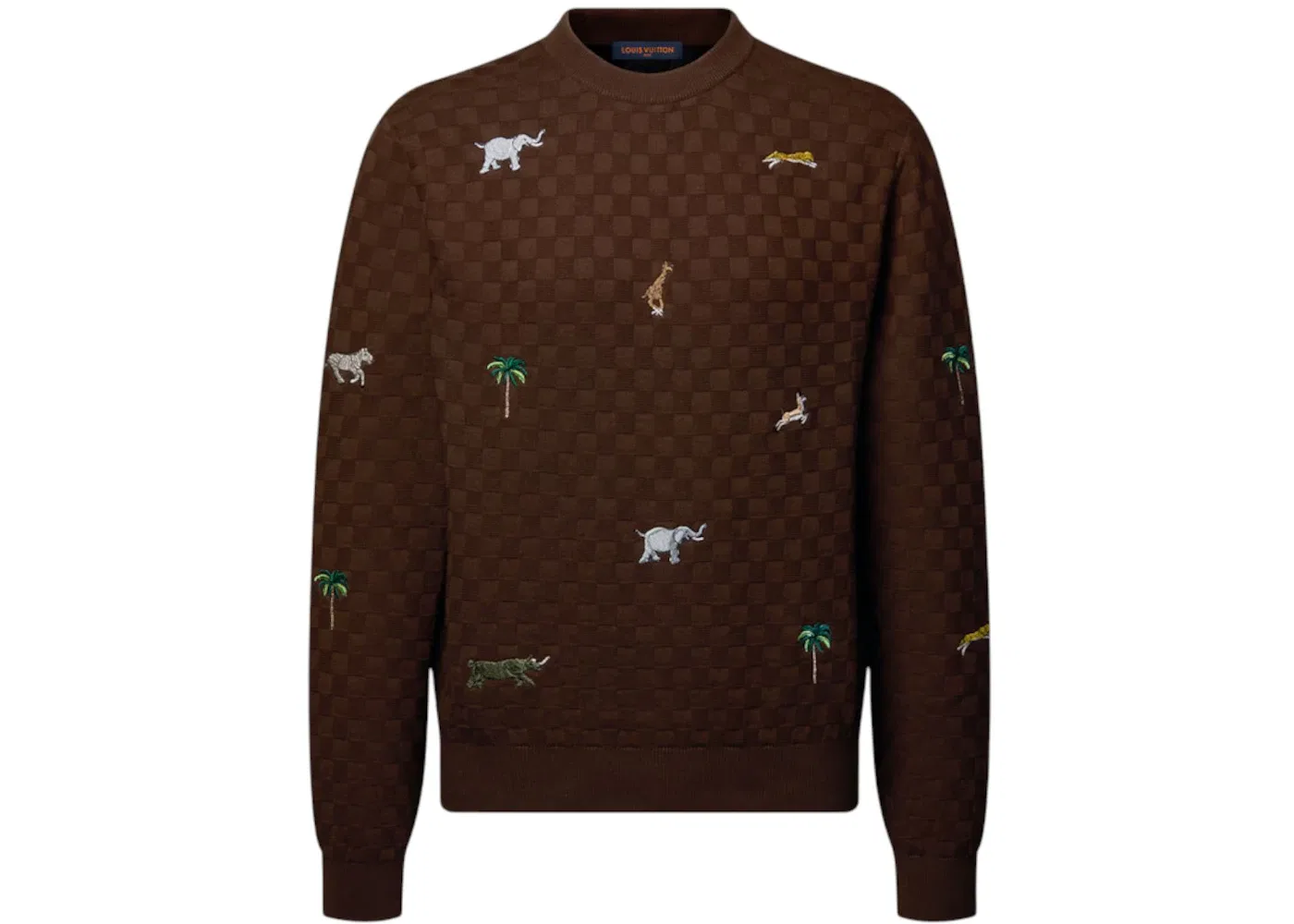 Мужской свитшот с вышивкой Louis Vuitton x The Darjeeling Limited, Bourbon Brown