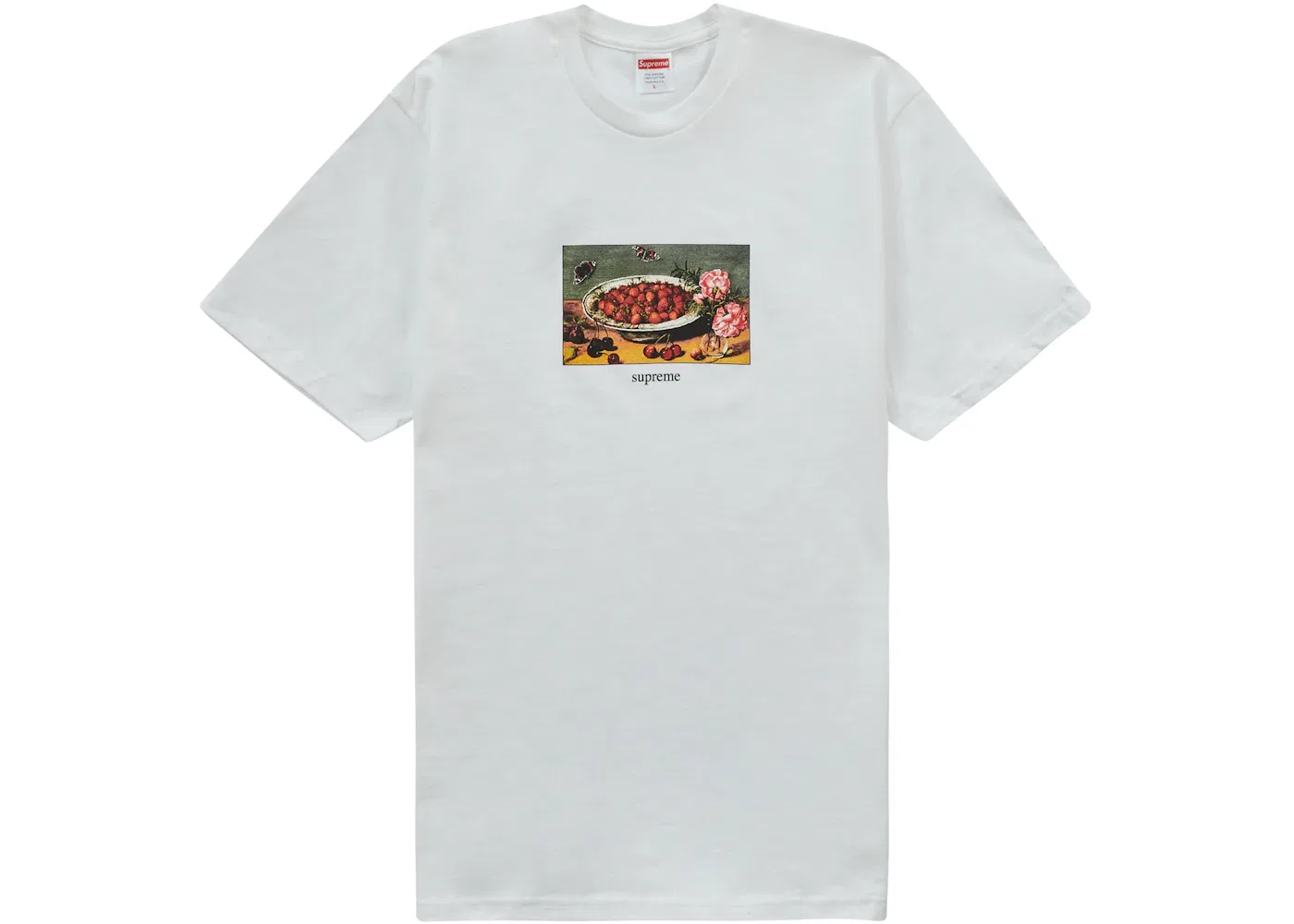 Мужская футболка с принтом Supreme Strawberries Tee Supreme, White