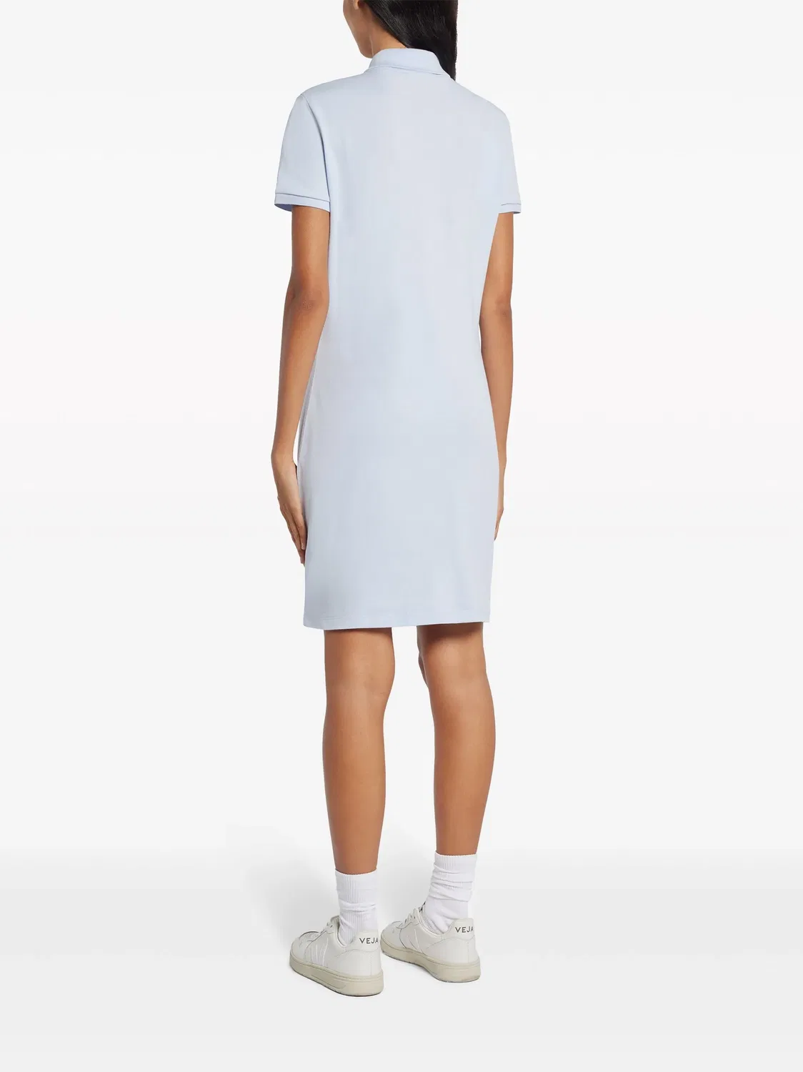 Поло-платье с логотипом из хлопка Lacoste, синий — фото 3