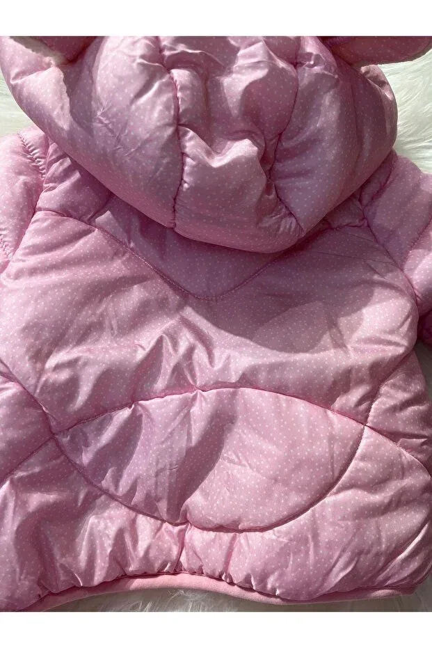 Детское пальто для девочек с принтом Mayakids, Pink — фото 4