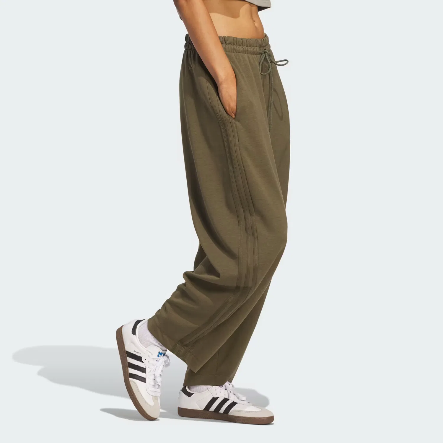 Женские брюки свободного кроя Barrel Leg Pants Adidas Originals, Olive Strata