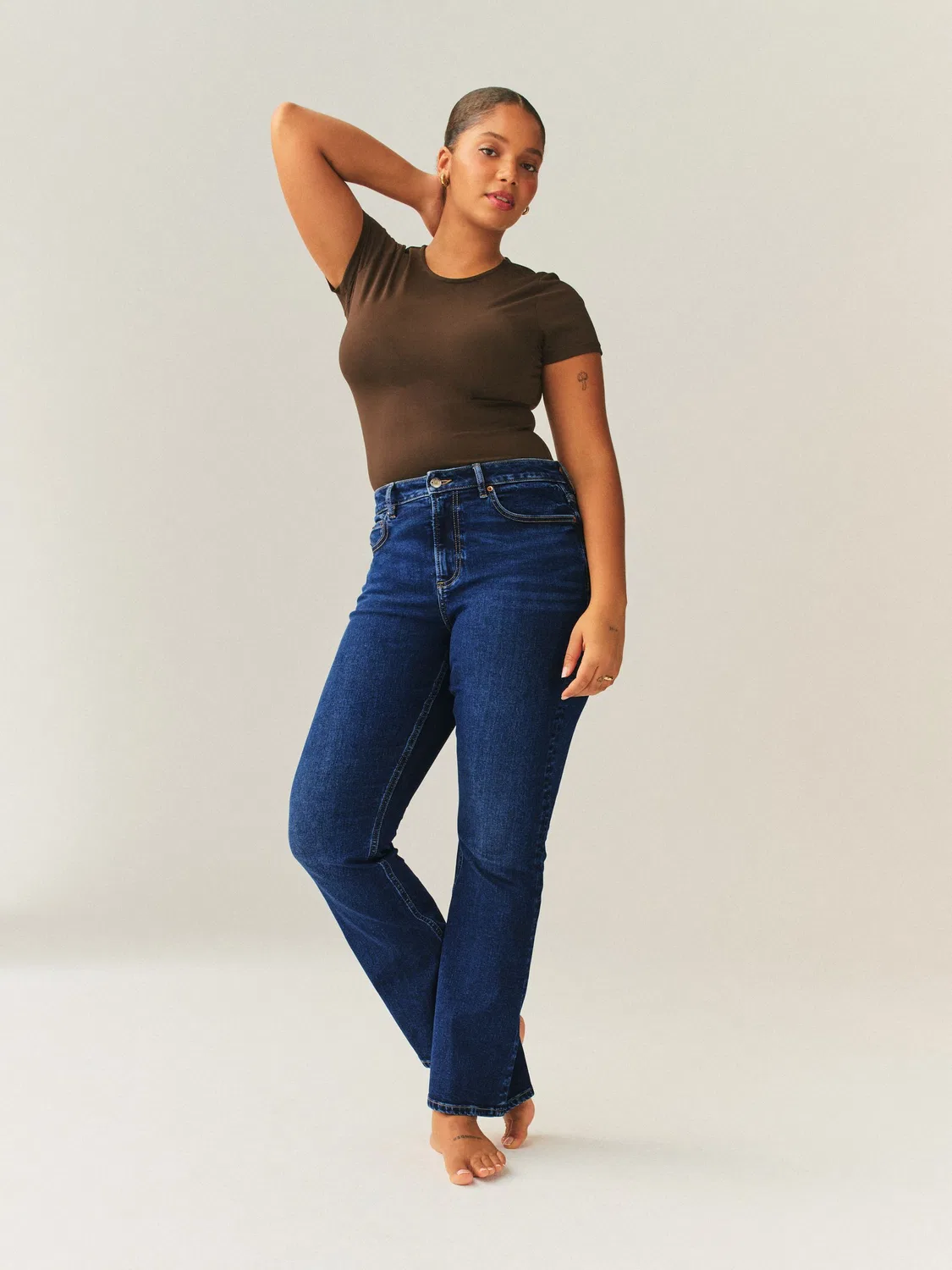 Джинсы bootcut Hourglass Mid Rise Stretch Next, темно-синие — фото 2