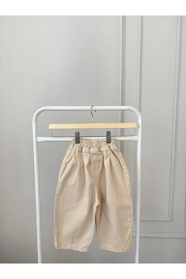 Детские брюки для девочек джинсовые Balloon La Ciel Paris, Nude Color — фото 3