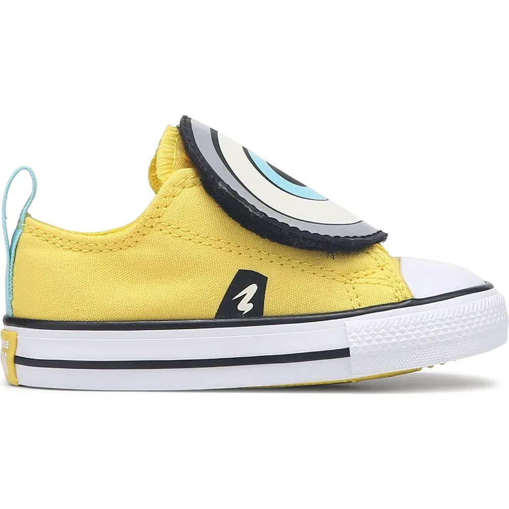 Детские низкие кеды Chuck Taylor All Star с одним ремешком для малышей Converse, Minions Yellow/White — фото 2