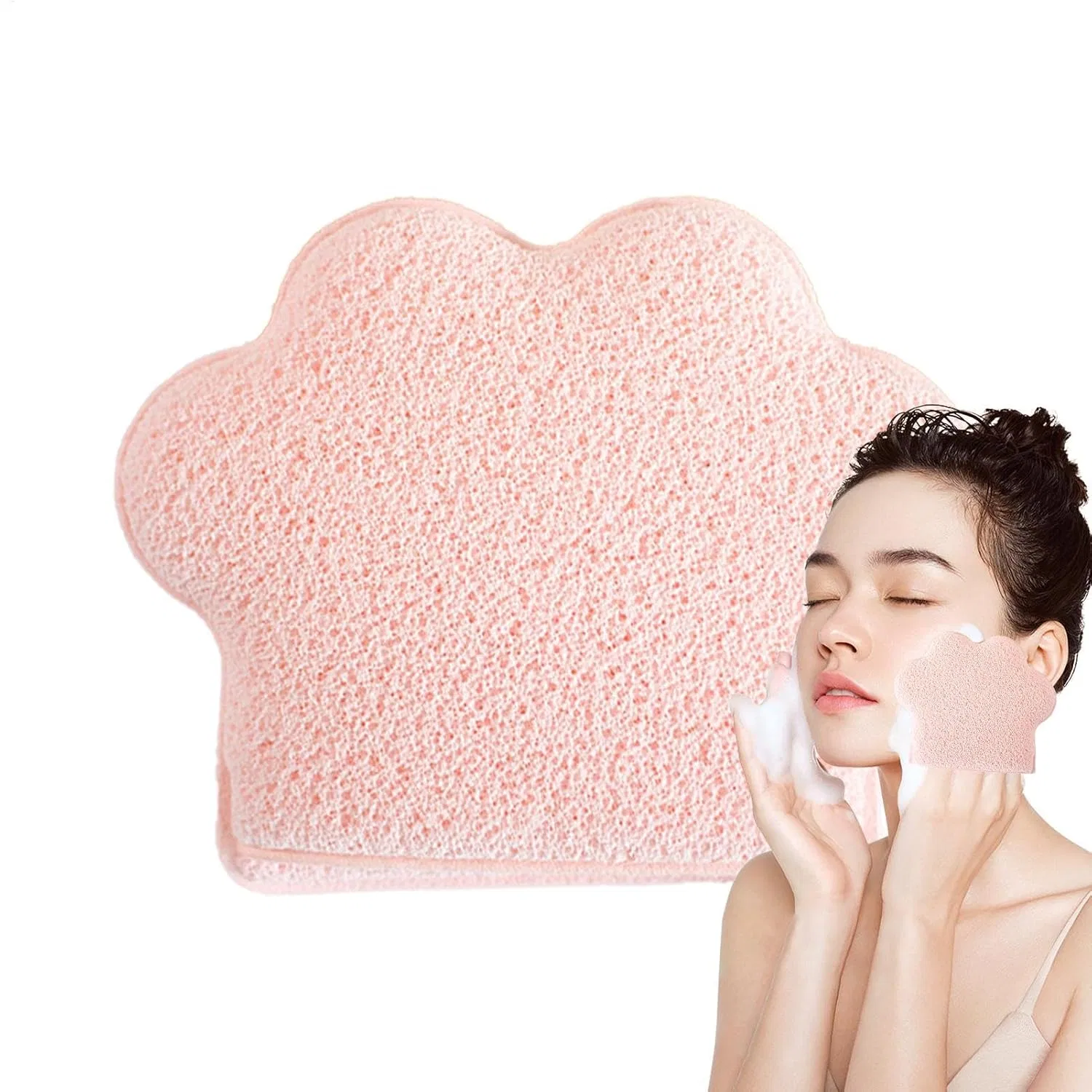 Губка для умывания, кошачья лапка, полиуретан, 18 г, Rosa Generic