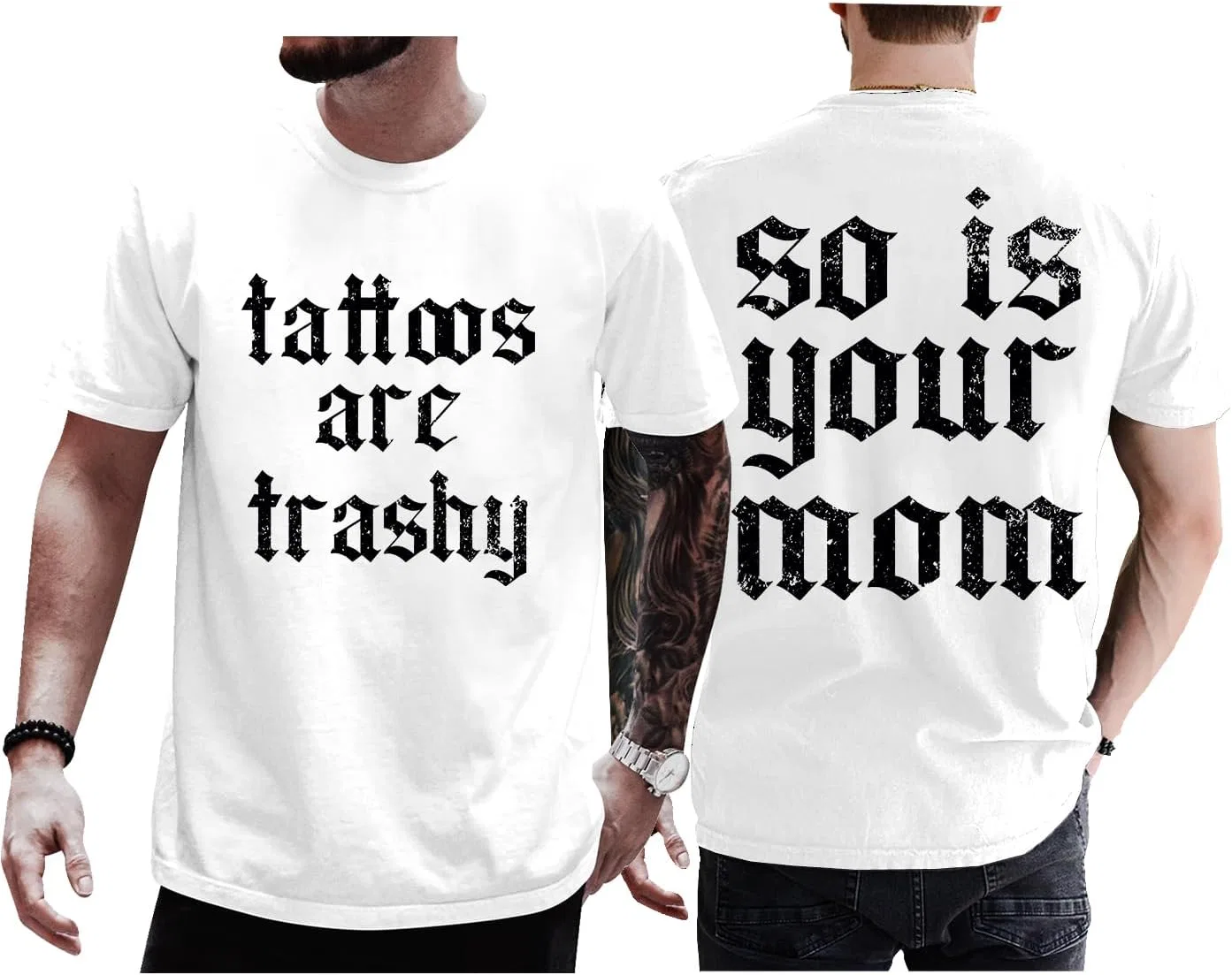 Женская футболка с принтом Letter Print Regular Fit, White — фото 4