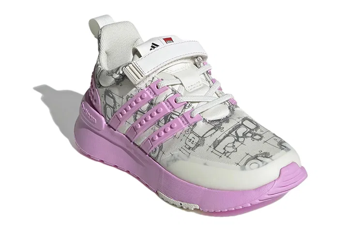 Детские кроссовки с принтом LEGO Racer TR Off White Bliss Lilac, Adidas — фото 4