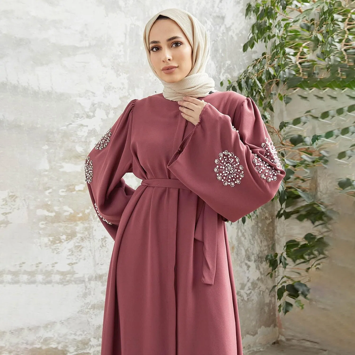Женское мусульманское платье свободного кроя с длинным рукавом, модель One-Piece Prayer Clothes — фото 3