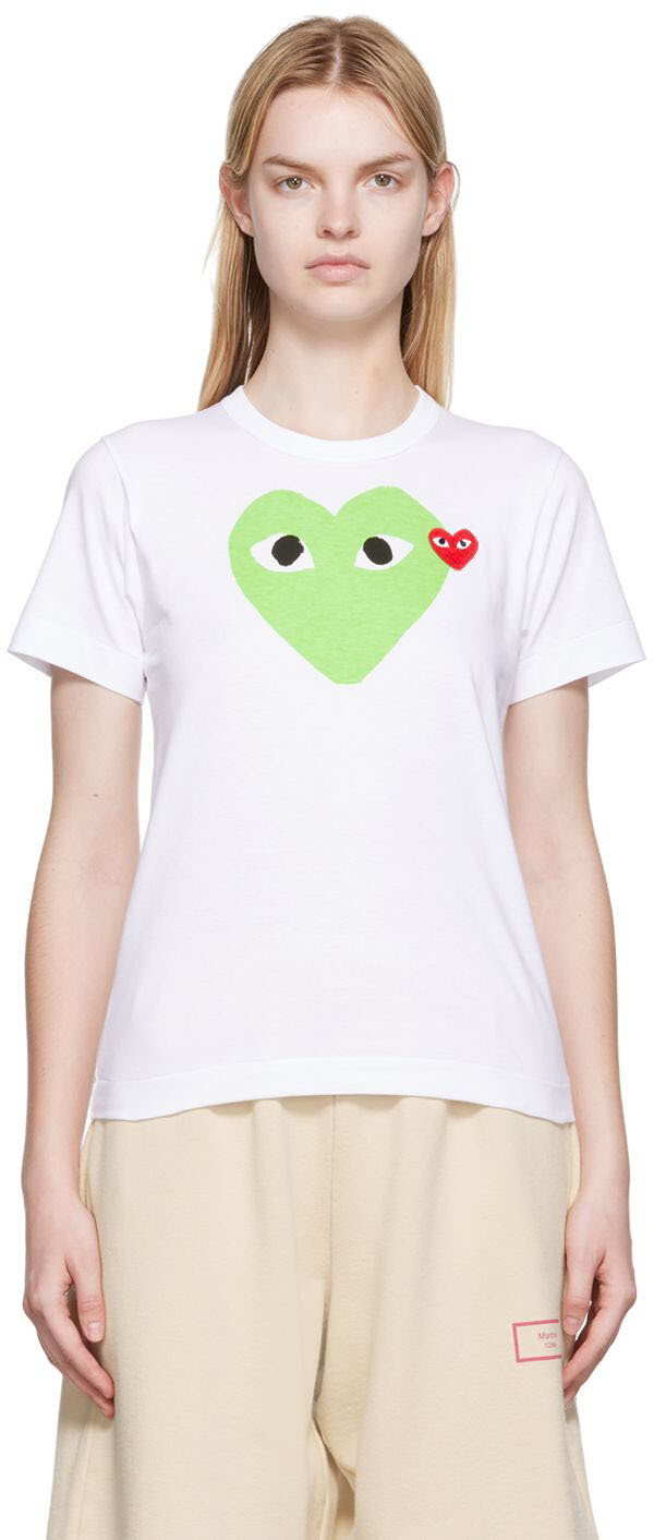 

Белая футболка с нашивкой в ​​виде сердца Comme des Garçons Play, Белый, Белая футболка с нашивкой в ​​виде сердца Comme des Garçons Play
