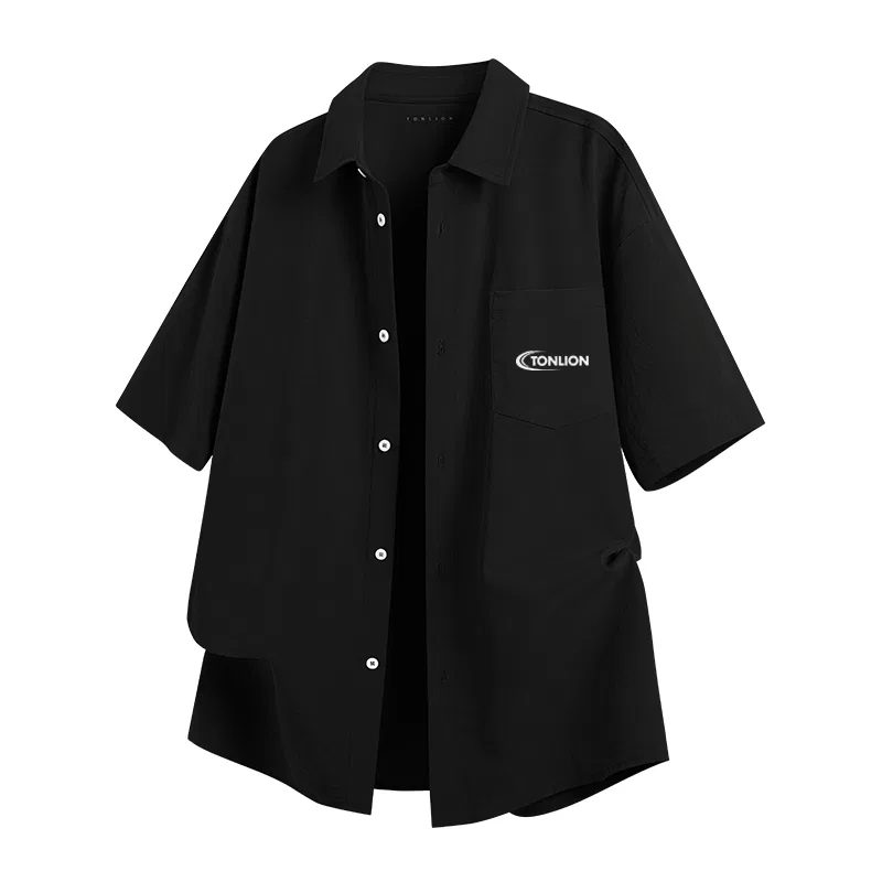 Детская рубашка с коротким рукавом Ice Silk Cool Quick-Drying Tonlion, Цвет: Ice Silk Breathable Navy — фото 3