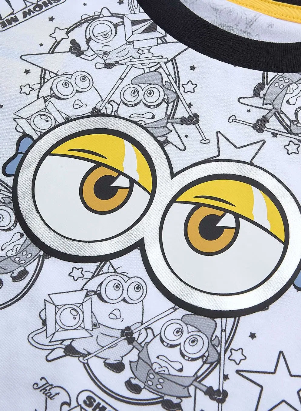 Футболка с принтом Minions Fun Grid Giordano, белый — фото 4