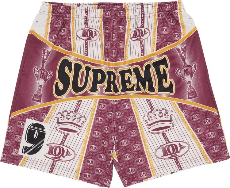 

Шорты Supreme Por Ciento Soccer Short 'Burgundy', красный