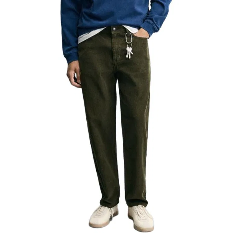 Мужские брюки повседневные прямого кроя Khaki ZARA, Хаки — фото 4