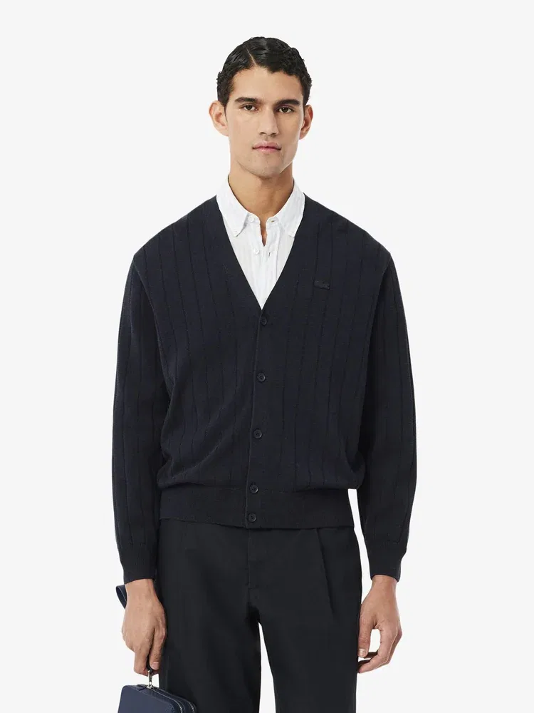 Кардиган с V-образным вырезом, PARIS PACK LACOSTE, Navy