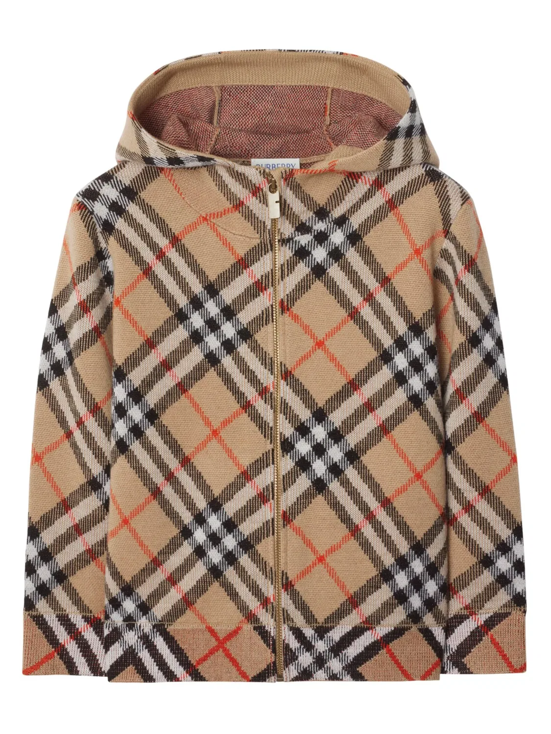 Толстовка с капюшоном в клетку Burberry, коричневый