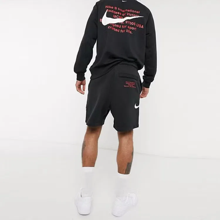 Шорты спортивные с принтом алфавита Nike, черный — фото 4