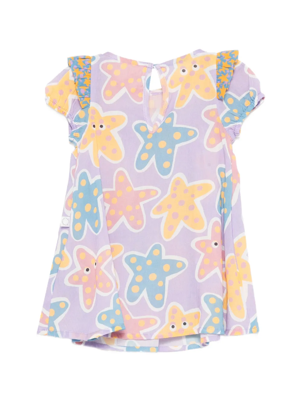 Комплект из двух платьев с оборками и принтом Stella Mccartney Kids, фиолетовый — фото 2