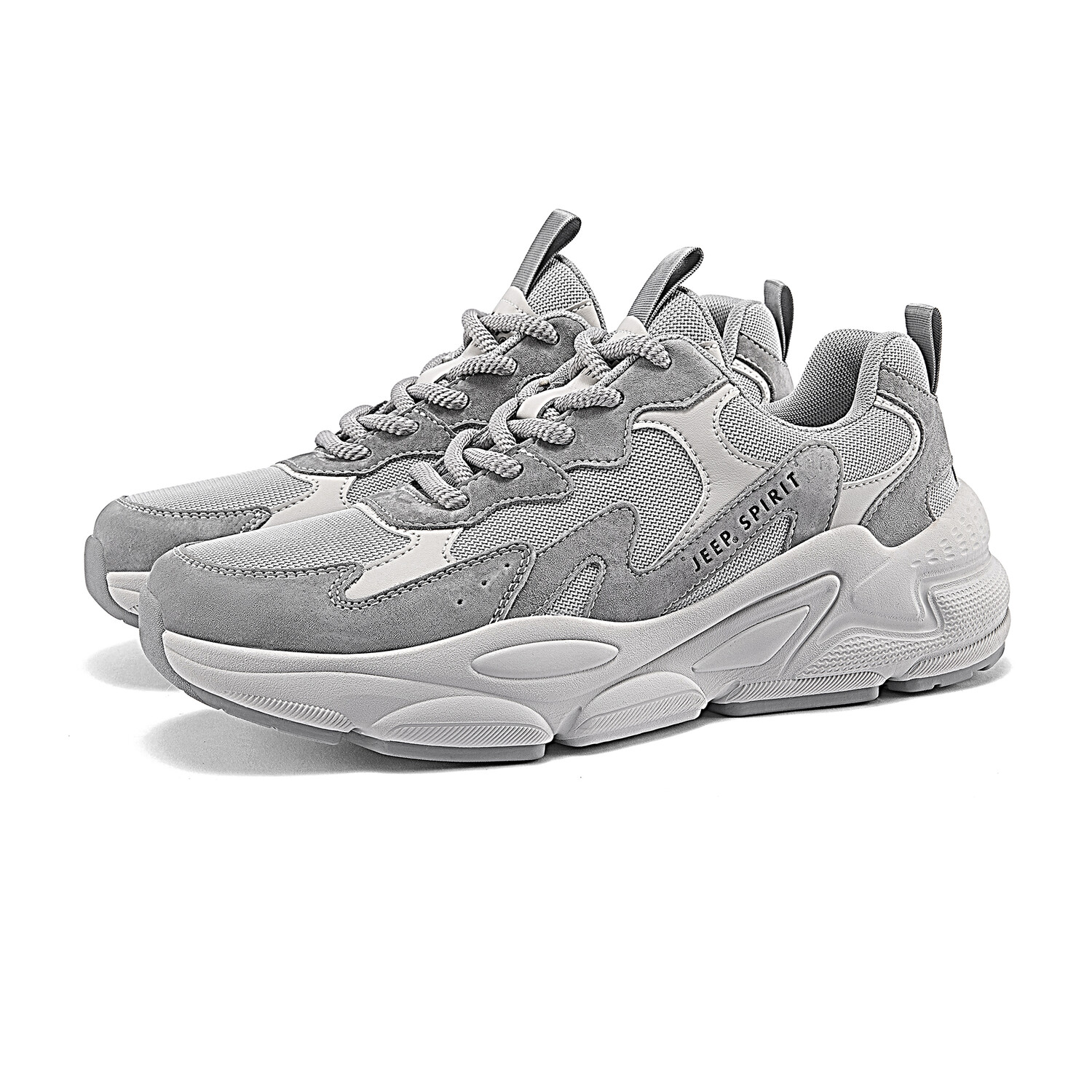 

Кроссовки JEEP SPIRIT Chunky Sneakers Men Low-top Light Gray, светло-серый