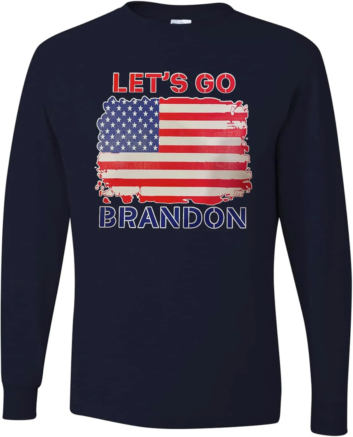 

Футболка Let's Go Brandon USA Flag Pride с длинными рукавами wild custom apparel