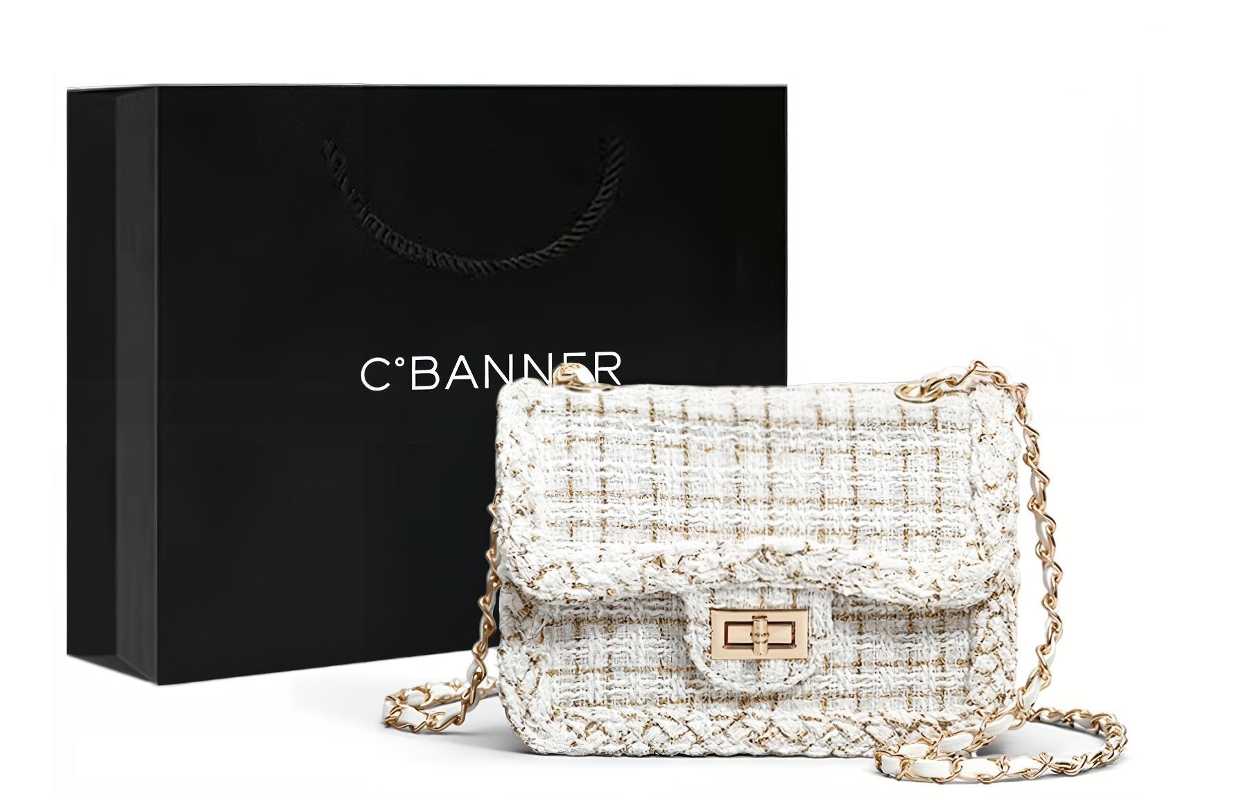 

Сумка через плечо из ткани, повседневная женская бело-черная C°BANNER, экрю+Q12212