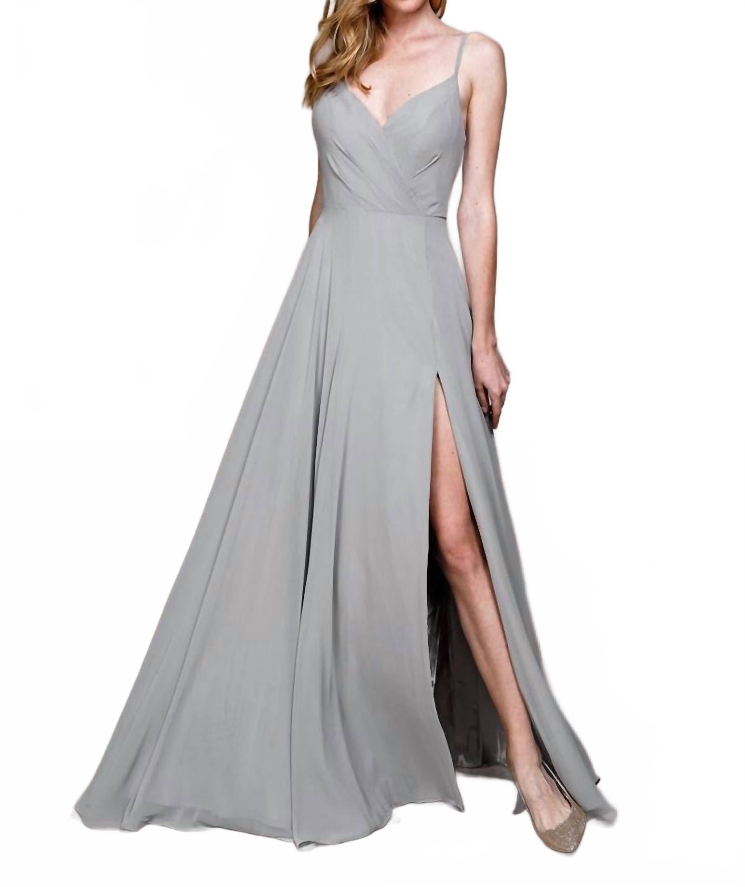 

Шифоновое платье Milan в сером цвете Amelia Couture, серый