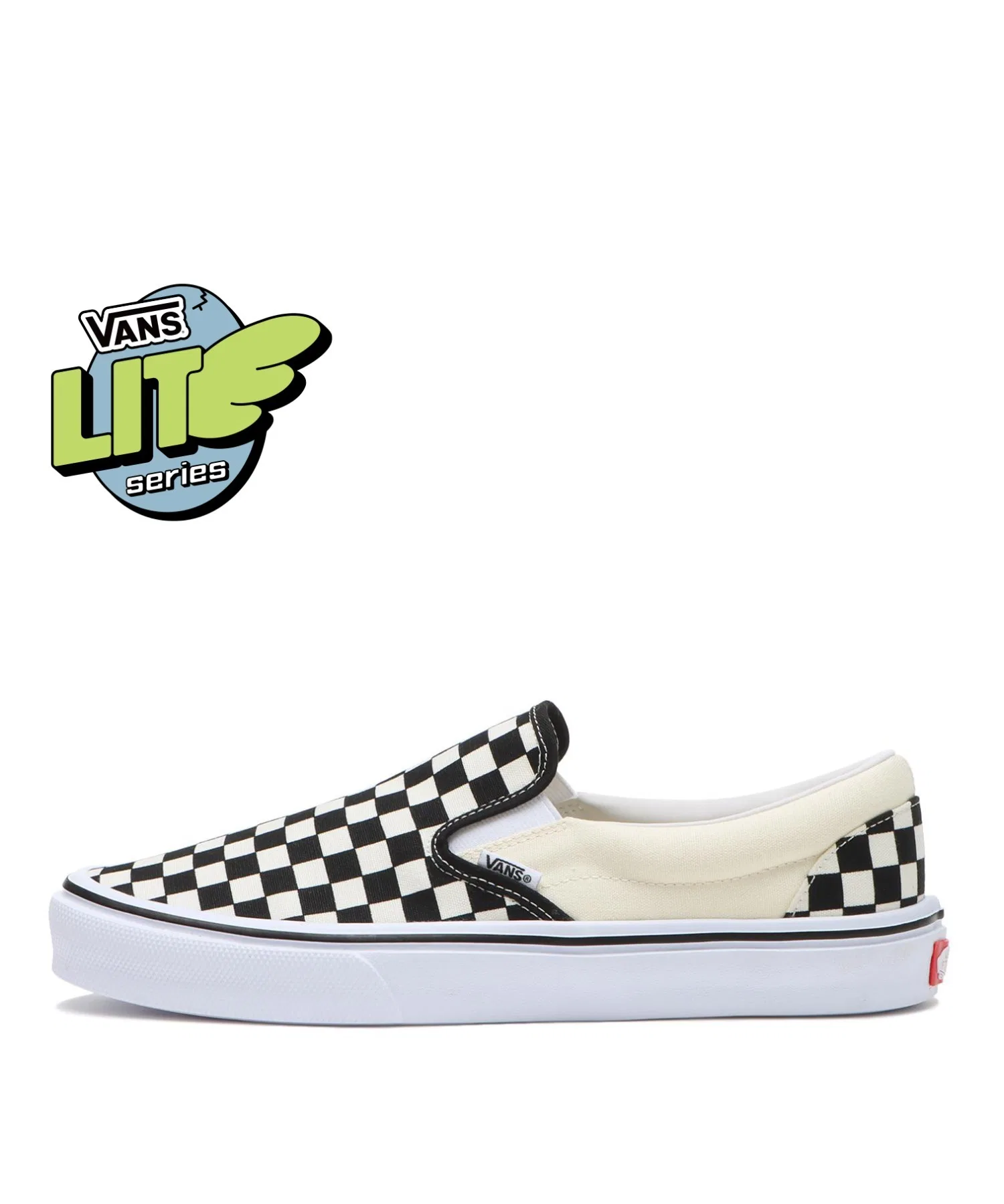 Унисекс кроссовки Vans SLIP ON LITE с 체크 рисунком чёрные — фото 2