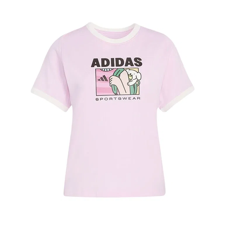 Футболка женская Pink Crew Neck Moderate Adidas
