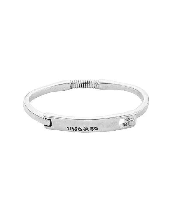 

Жесткий браслет из стерлингового серебра с застежкой-беретом Unode50, silver