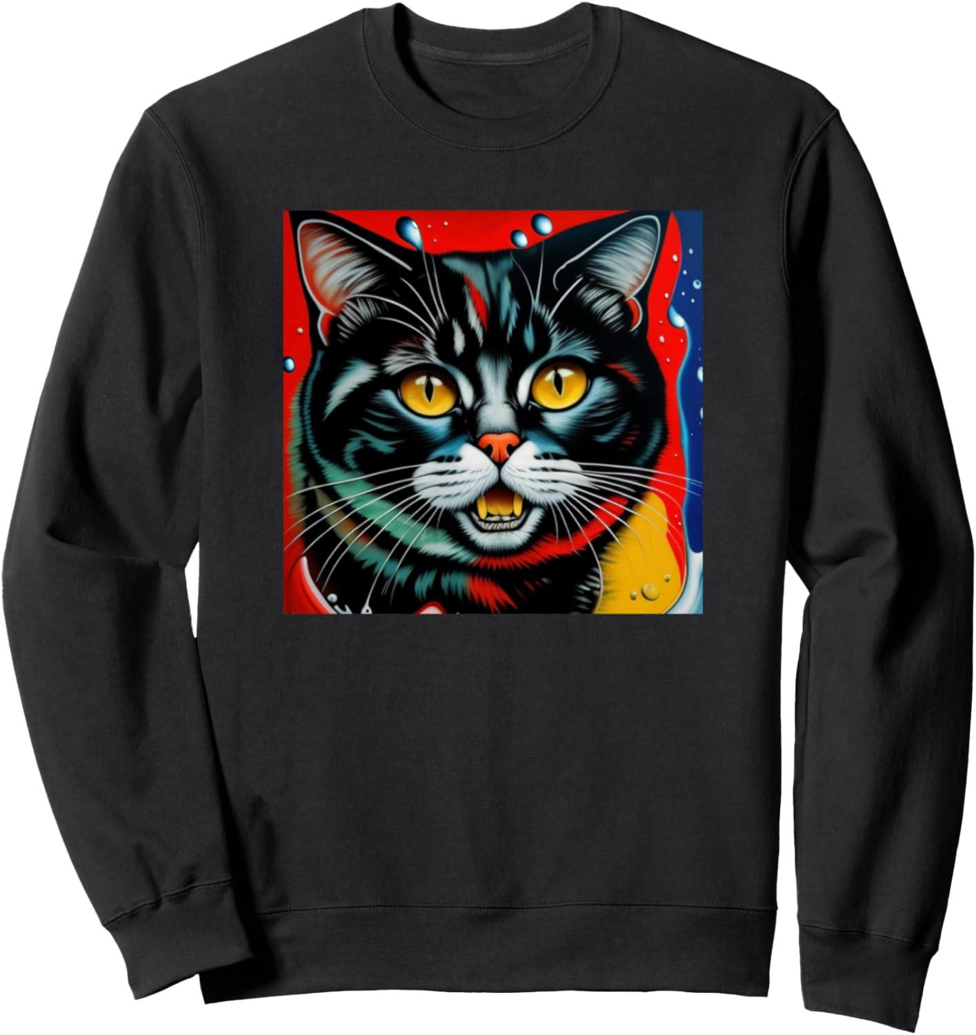 

Толстовка для любителей домашних кошек с изображением злого кота, показывающего зубы Cats - Merch Gift Men Women Kids Boy Girl, черный