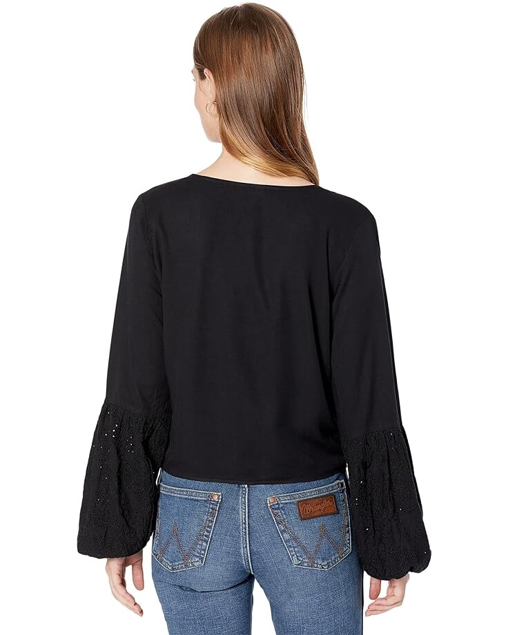 

Топ Wrangler Tie Front Top, черный