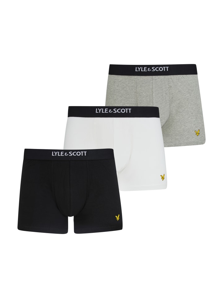

Трусы боксеры Lyle & Scott Boxer 3-Er Set, цвет Weiß/Grau meliert/Schwarz