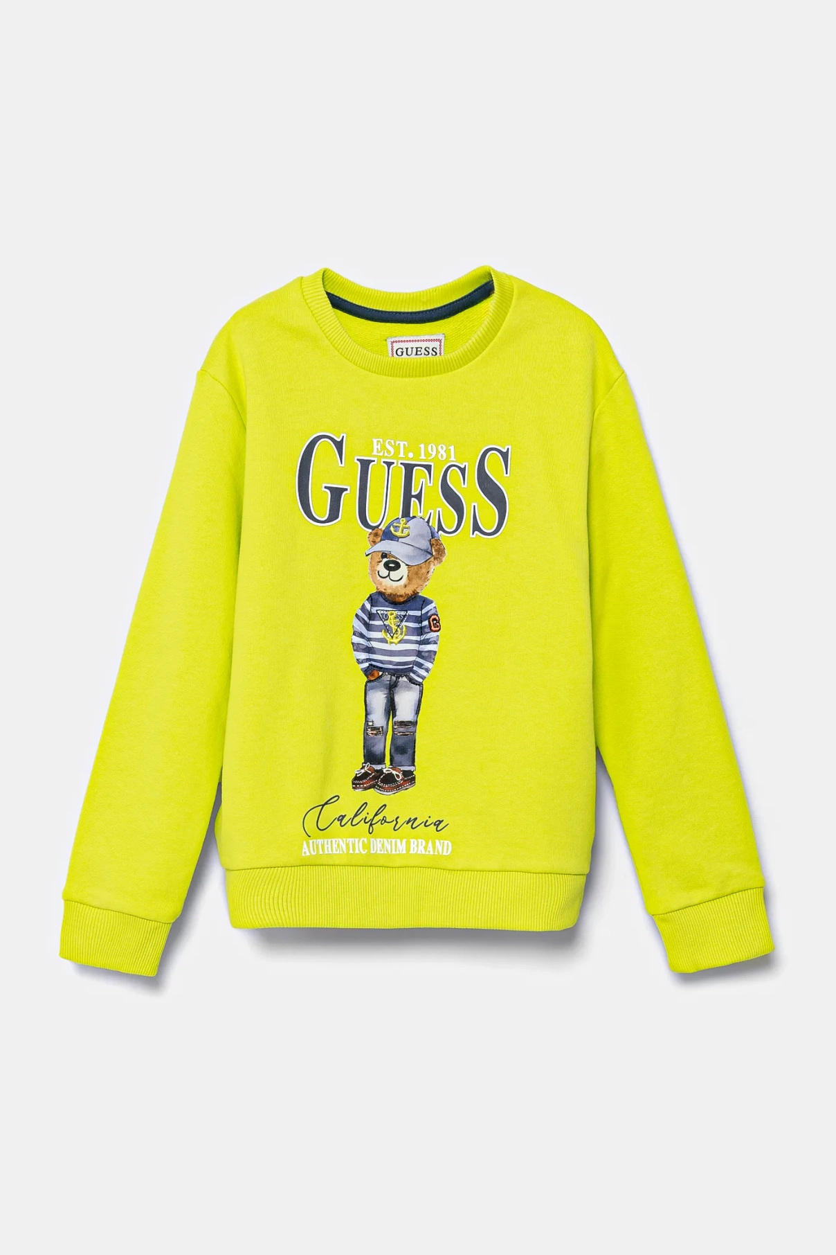 

Детская хлопковая толстовка Guess, зеленый
