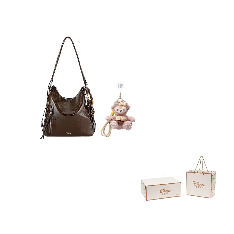 

Disney Женская сумка через плечо Mickey из вощеной искусственной кожи, стандартного размера, коричневого цвета