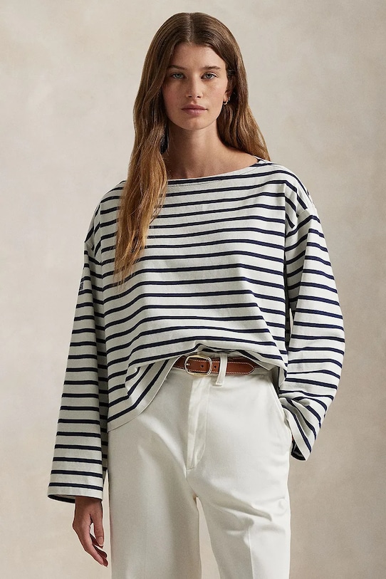 

Хлопковый лонгслив Polo Ralph Lauren, белый