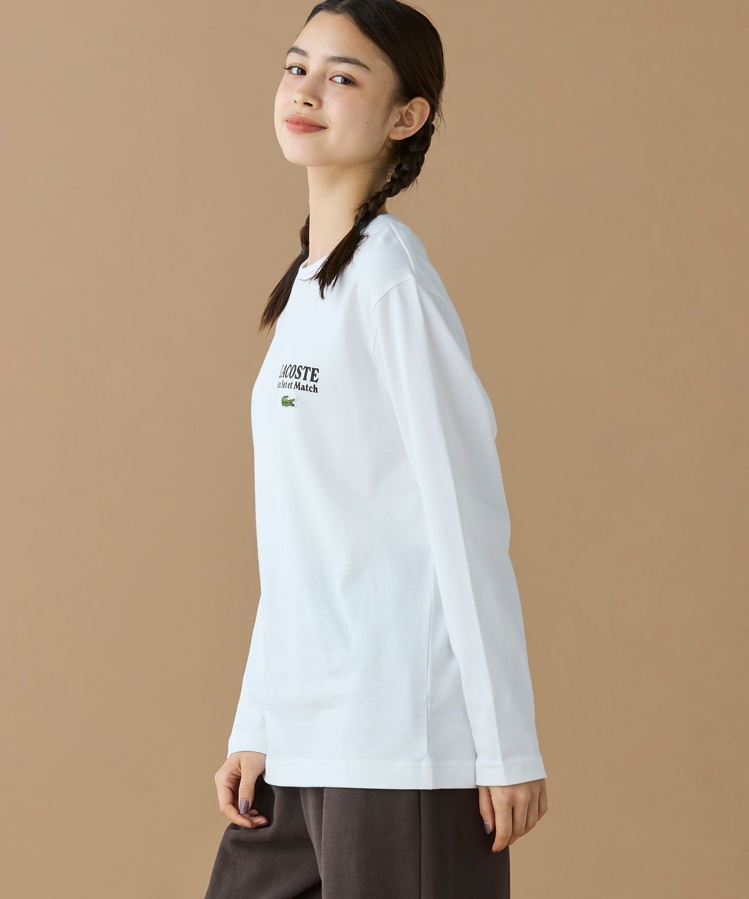 Футболка с длинными рукавами Jeu Set et Match LACOSTE, White — фото 4