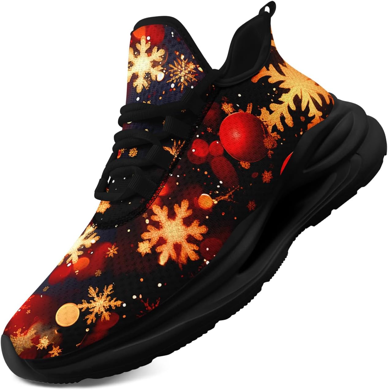 

Рождественские кроссовки для мужчин и женщин - праздничный дизайн, удобные легкие теннисные кроссовки из сетки для прогулок Coolcustomize, оранжевый