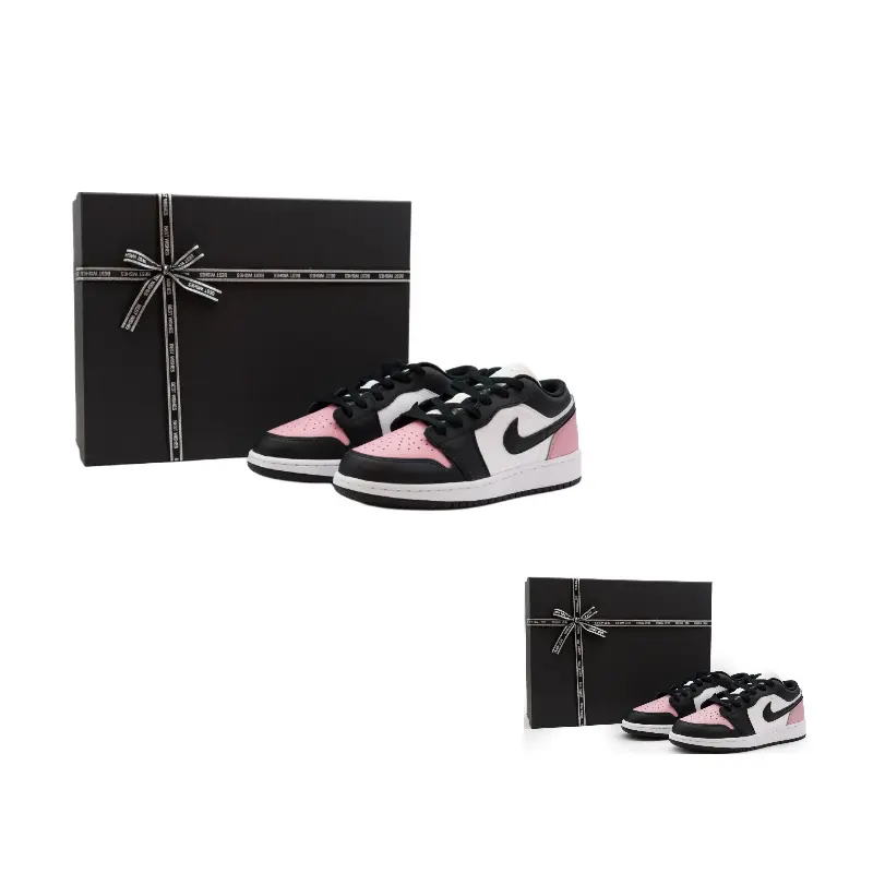 

Jordan Air 1 LOW Cushioning, Wear Resistant низкие детские баскетбольные кроссовки Black Pink для подростков