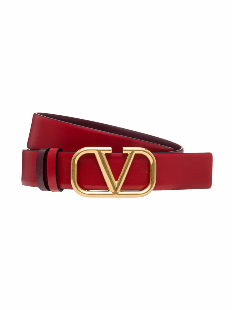 

Кожаный ремень V-logo Valentino Garavani, красный