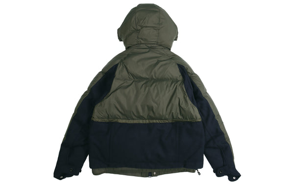 Куртка x sacai sports loose splicing hooded down jacket 'olive green' Nike, зеленый — фото 2