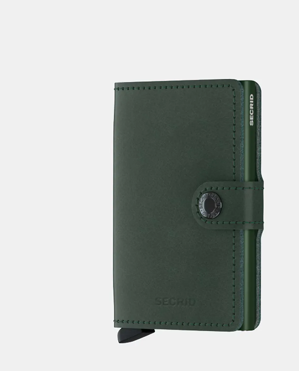 

Оригинальный зеленый кожаный держатель карт с защитой RFID Secrid