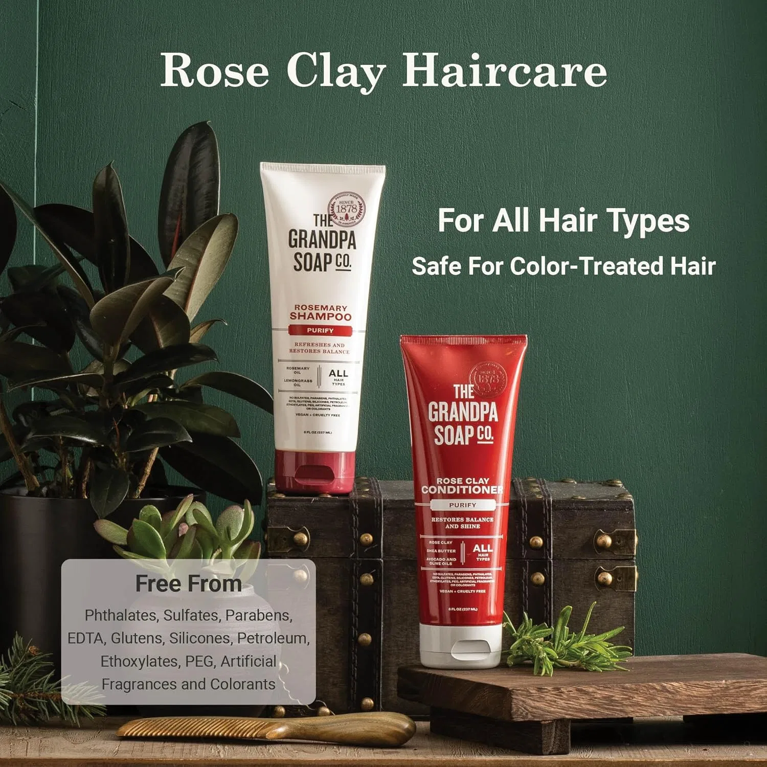 Глубокий кондиционер для волос Grandpa's Rose Clay Purify, 235 мл The Grandpa Soap Company — фото 3
