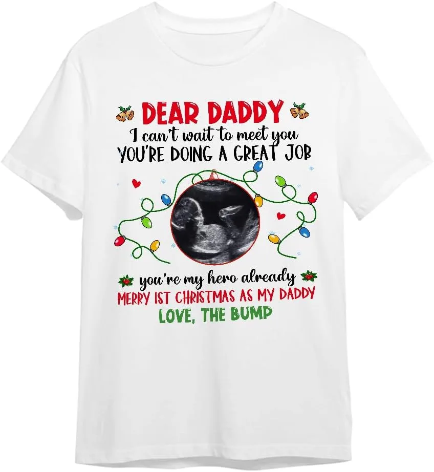 Футболка с принтом "Merry Christmas Daddy" и сонограммой