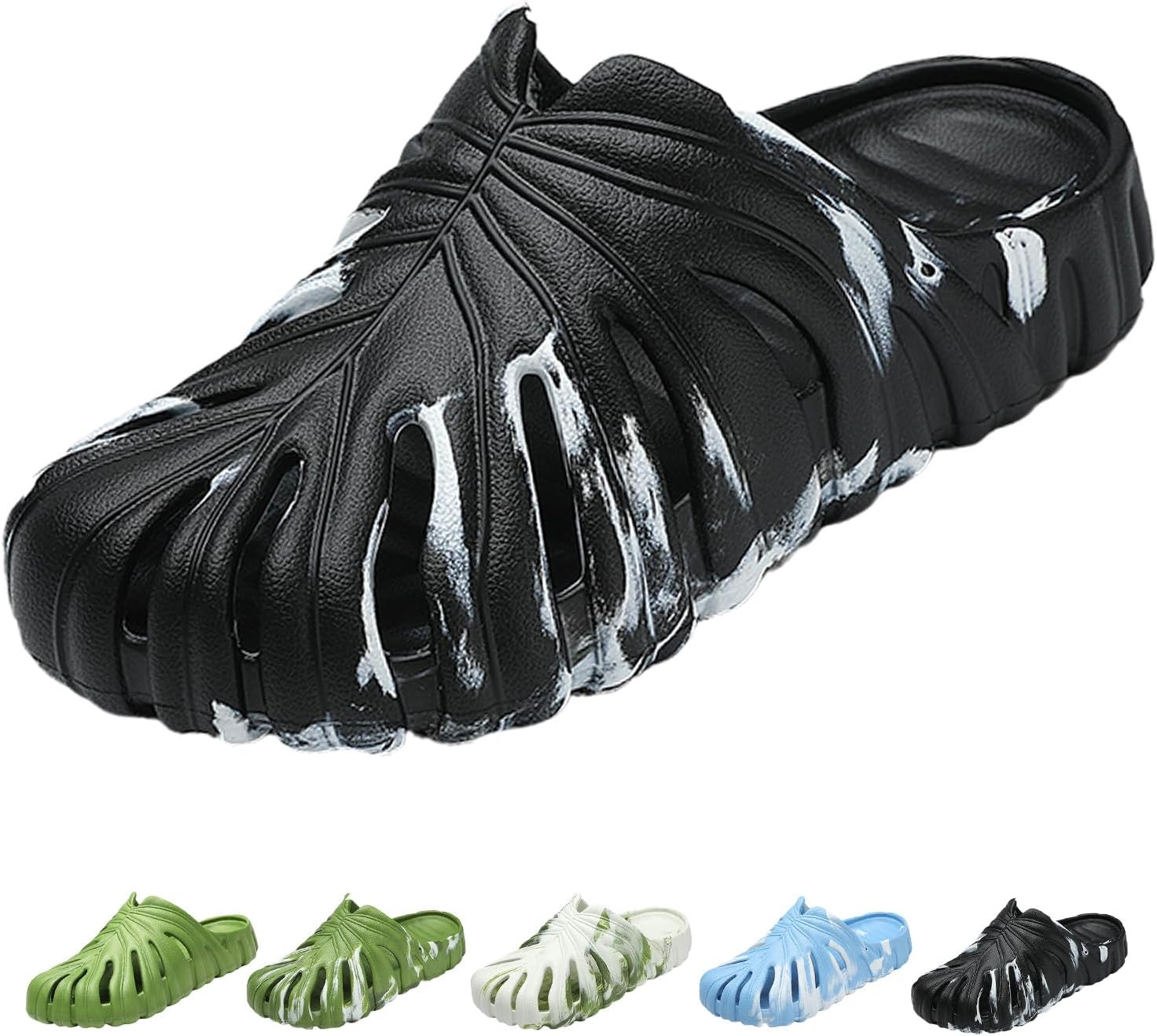 

Тапочки Optigard Monstera для женщин и мужчин, толстая подошва из ЭВА, мягкие тапочки Monstera, нескользящие, быстросохнущие, дышащие пляжные шлепанцы Monstera, черный