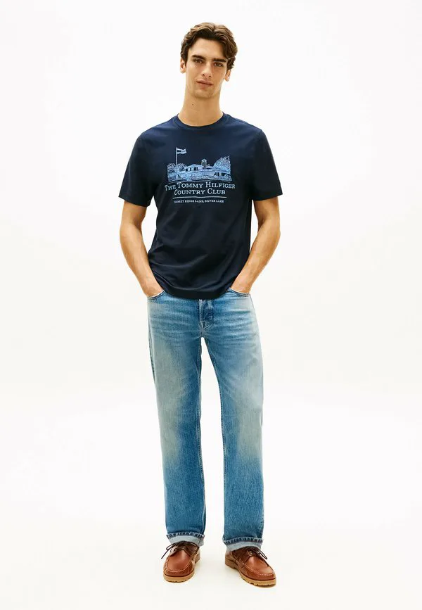 Футболка с графическим вышитым принтом Tommy Hilfiger, Navy Blue — фото 2