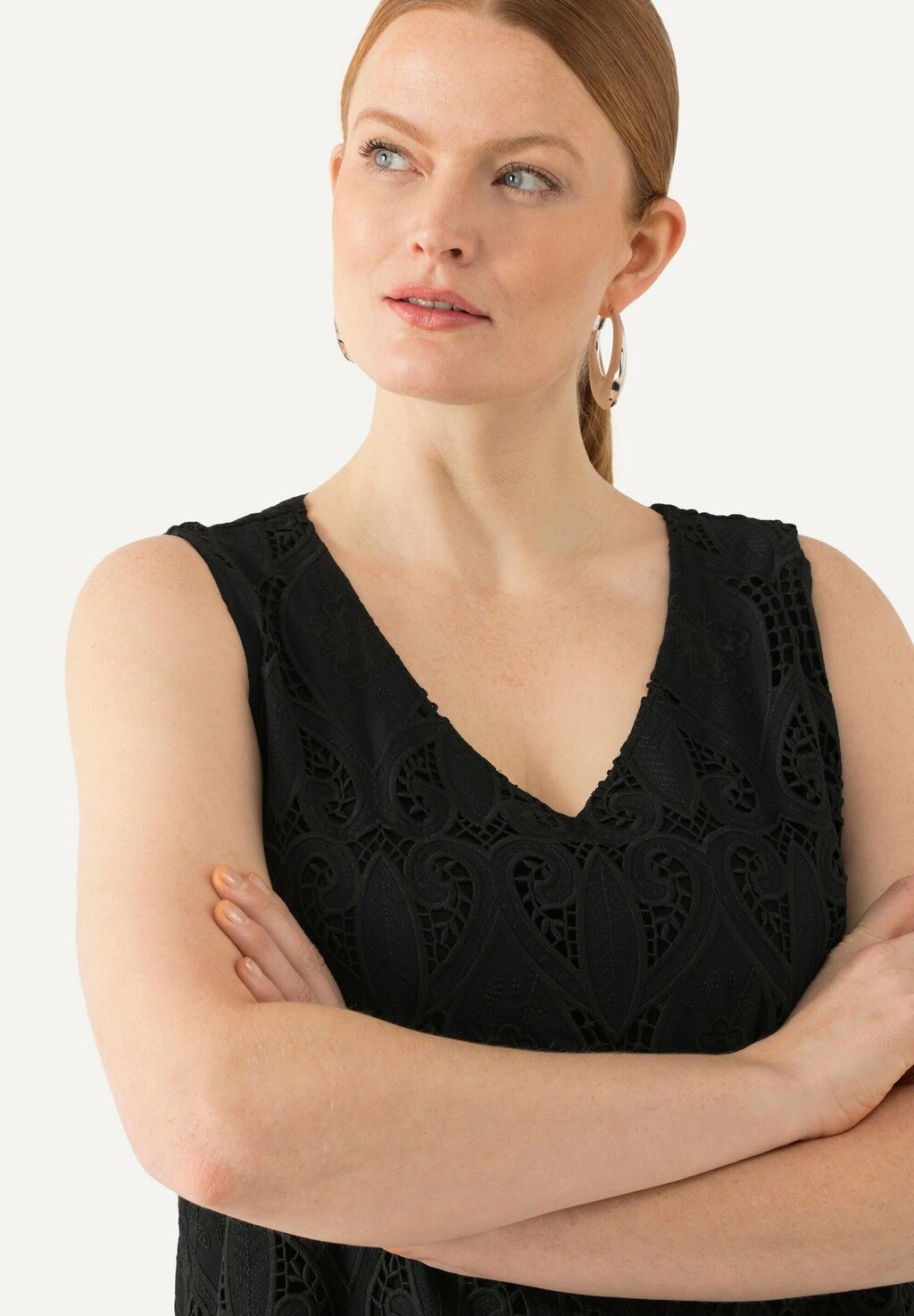 

Блуза LAYERED SLEEVELESS Ulla Popken, черный
