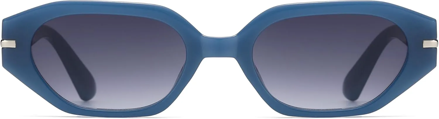 

Солнцезащитные очки Cyxus Trendy Cat Eye для женщин, защита от УФ-излучения, ретро-стиль, ультралегкая оправа из поликарбоната, 1132 - Blue Frame - Blue Lens