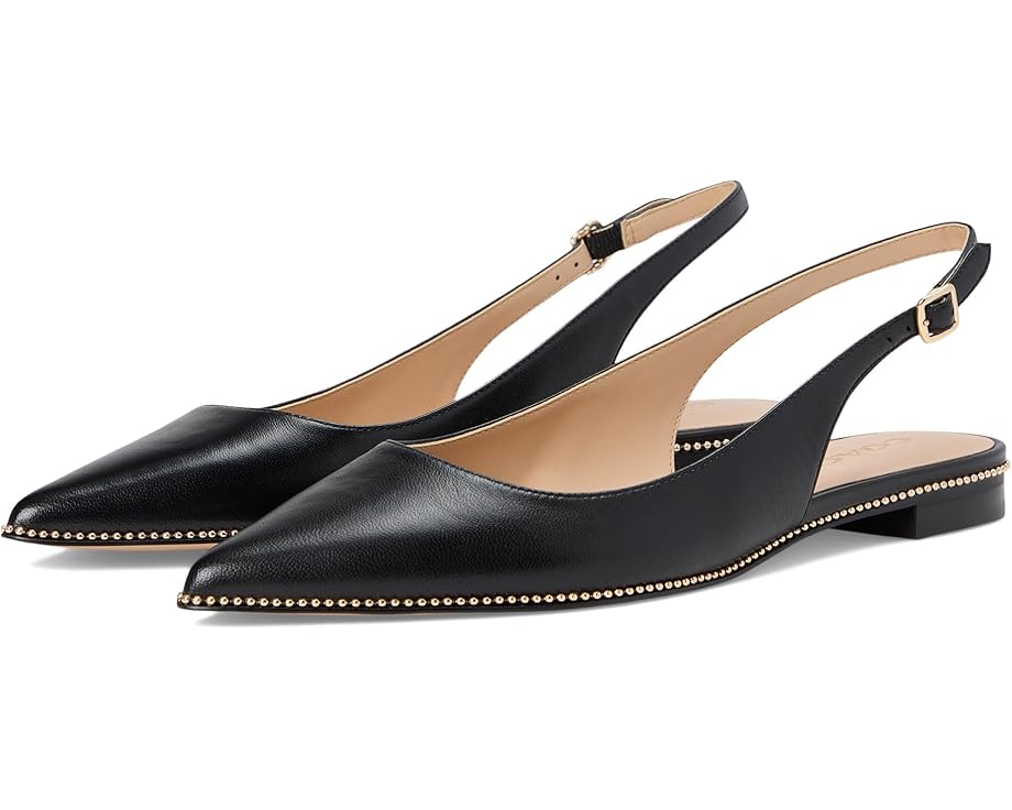 Туфли на плоской подошве COACH Claire Leather Skimmer, черный