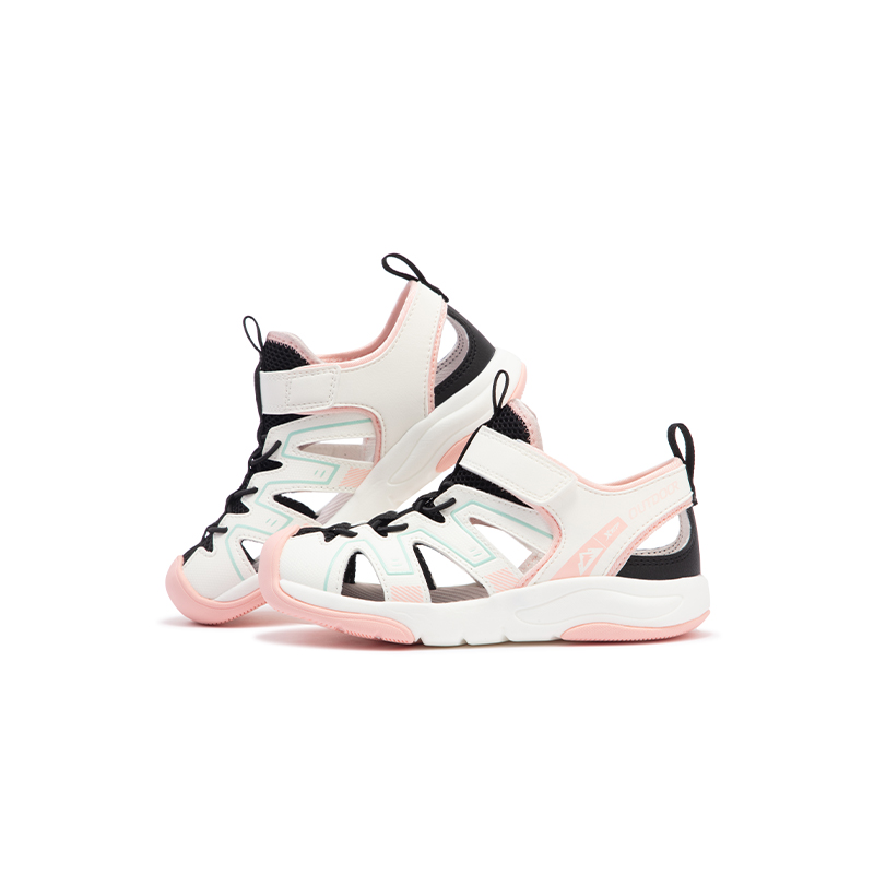 Антискользящие и износостойкие дышащие детские сандалии Black White Kids' XTEP, Black/Sail White — фото 4