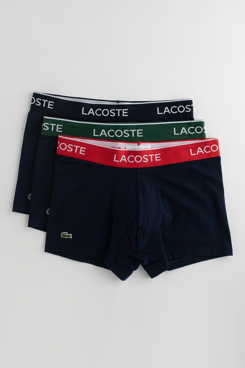 

Боксеры с логотипом на поясе - 3 пары Lacoste, красный